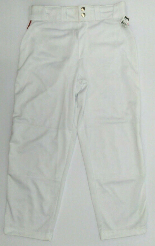 Wilson Youth Boy's Baseball Pants Relaxed Fit Warp Piped White Scarlet Large