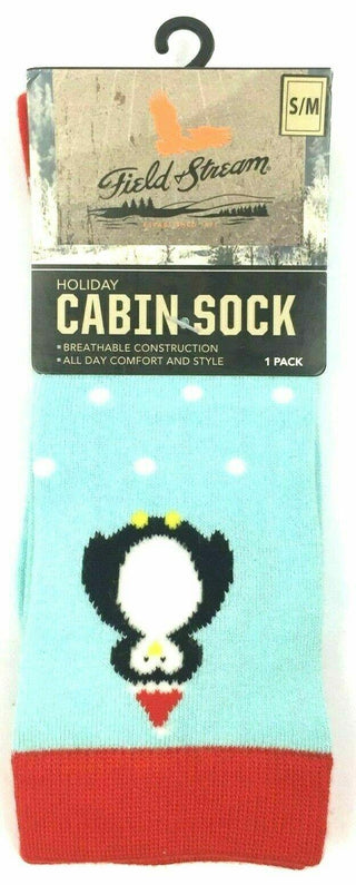 Field & Stream Unisex Cabin Socks Novelty Holiday Blue Red Small Medium