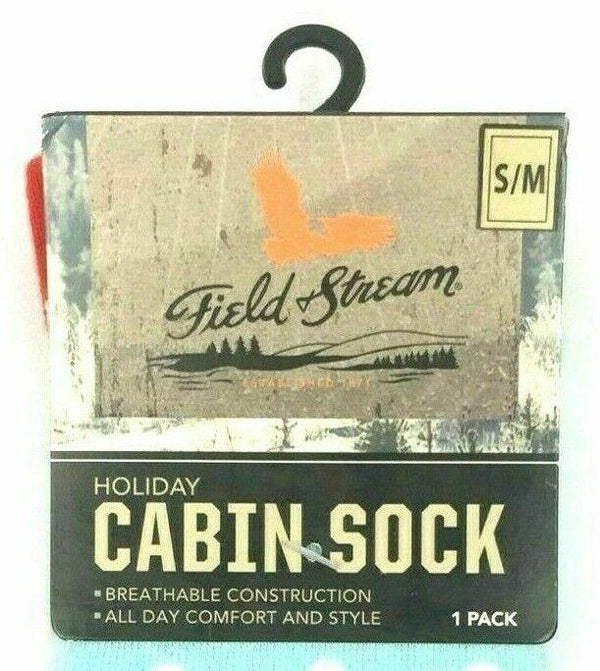 Field & Stream Unisex Cabin Socks Novelty Holiday Blue Red Small Medium