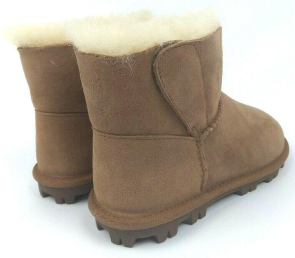 Kirkland Signature Kid's Shearling Slip on Warm Boots Chestnut NEW