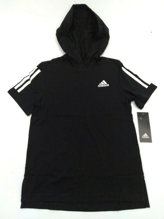 Adidas Boys T-Shirt Relaxed Fit Transition Hooded Short Sleeve New with Tags