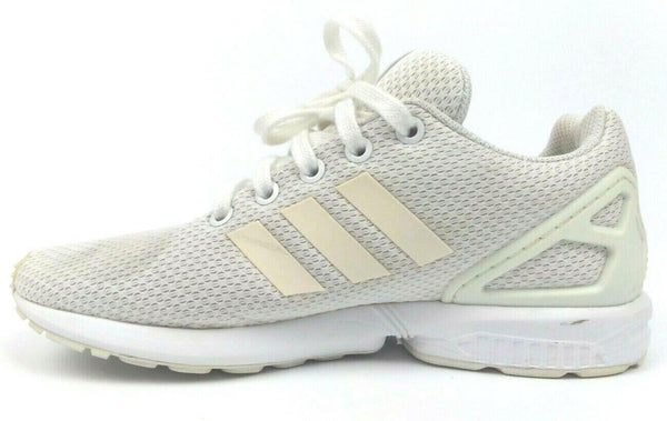 Adidas Kid's Sport Shoes Originals Lightweight Lace Up White ZX FLux J Size 3.5