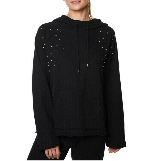 Betsey Johnson Women's Pullover Hoodie Pearl Stud Bell Long Sleeve New