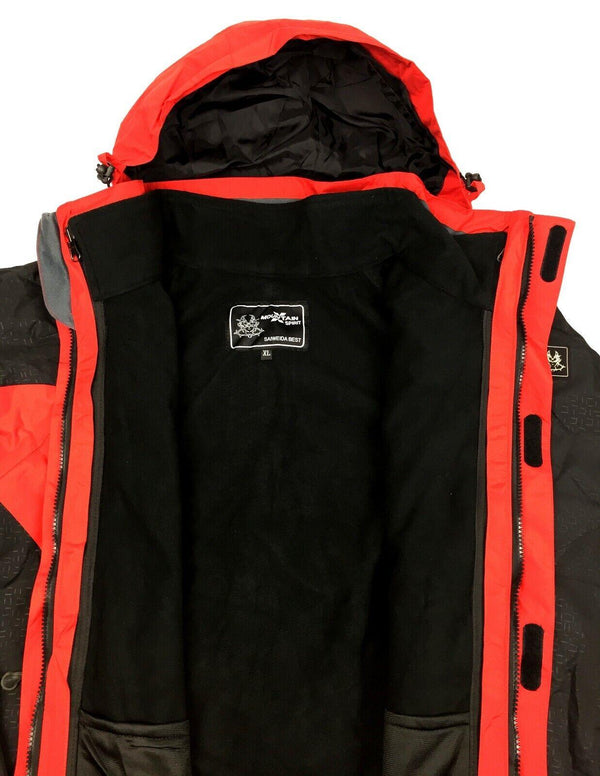 X-Mountain Spirit Men's Winter Jacket 3in1 Waterproof Breathable Red Coat XL New