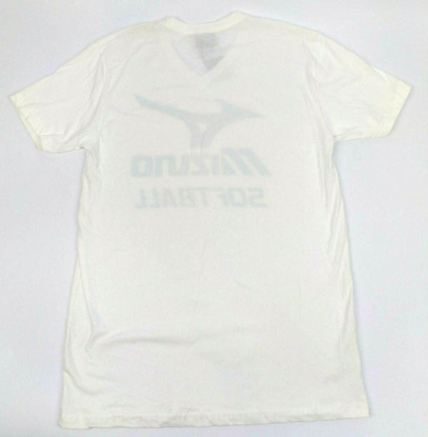 Women's Softball T-shirt Mizuno Short Sleeve V-Neck Tee White - New