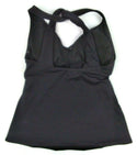 TYR Women's Swimwear Solid Halter Twisted Tankini Top Black Costume Size 6