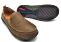 Spenco Men's Shoes Siesta Leather Slip On Slide Taupe Oiled Full Grain