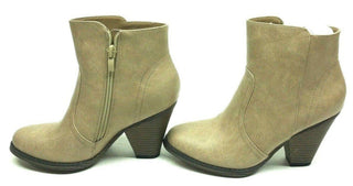 Room of Fashion Luxe 01 Women's Fashion Ankle Boots Beige Size 5.5