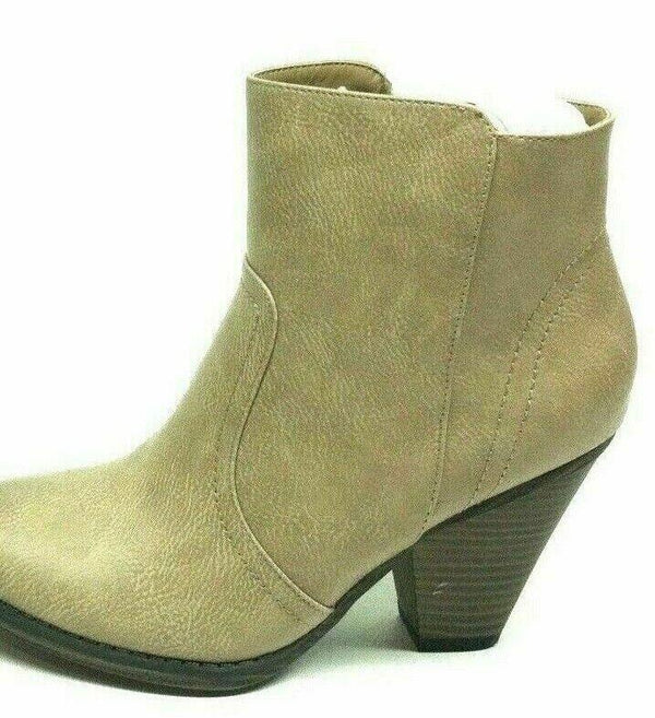 Room of Fashion Luxe 01 Women's Fashion Ankle Boots Beige Size 5.5