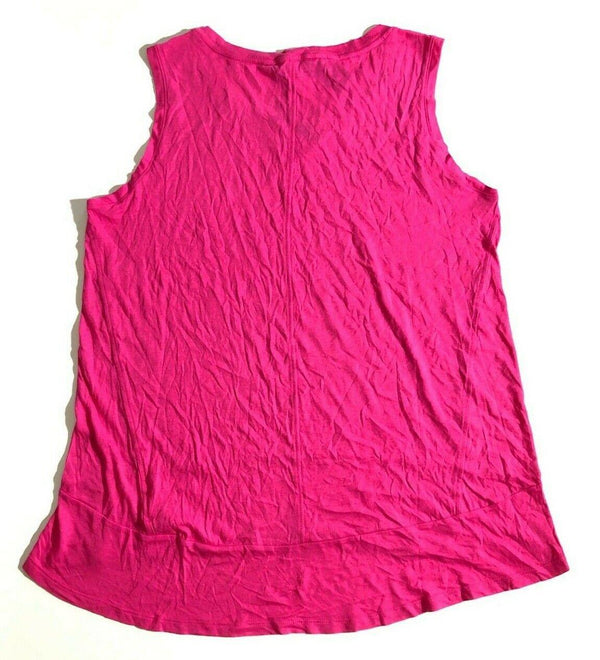 Adrienne Vittadini Women's Top Sleeveless Hi-Low Hem Berry Pink Large