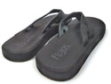 Flojos Men's Flip Flops Black Memory Foam Slip-on Round Open Toe Sandals New