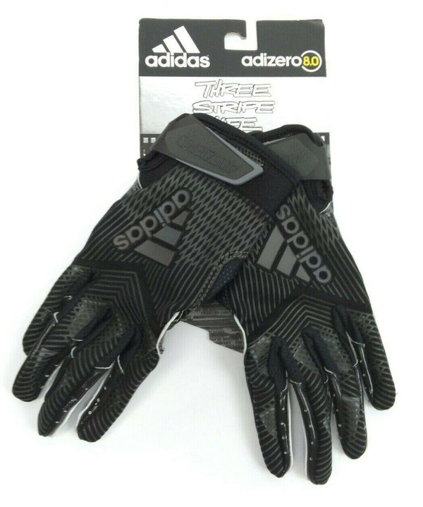 Adidas Youth's Receiver Gloves Adizero 5-Star 8.0 Three Stripe Life Black