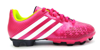 Adidas Big Kids Soccer Cleats Predito LZ TRX FG J Lace Up Pink White New in Box