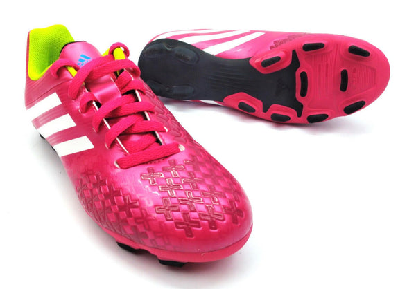 Adidas Big Kids Soccer Cleats Predito LZ TRX FG J Lace Up Pink White New in Box