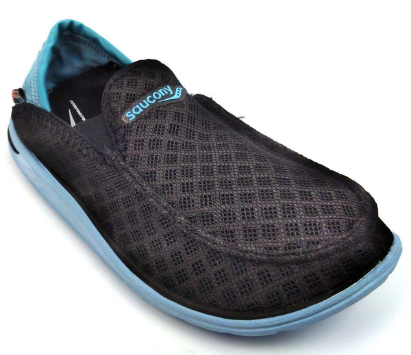 Saucony Women's Sport Slipper Shoes AMP PRO 2 Reco Black Blue Size 6 M New