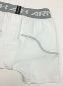 Under Armour Big Kids Boys Solid with Logo White & Grey Baseball Shorts X-Small