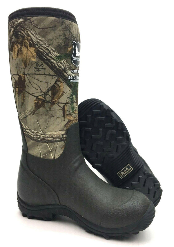 Field & Stream Men's Tracker Boots 7mm Neoprene Rutland Camo Black Size 6 New