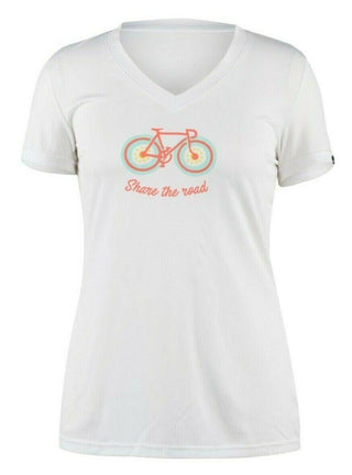 Women's Cycling T-Shirt Louis Garneau Share the Road Short Sleeve Tee White New