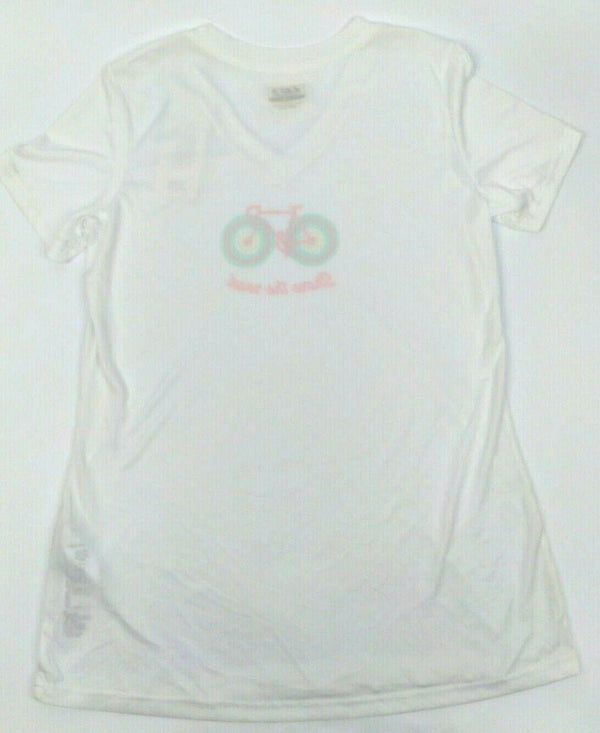 Women's Cycling T-Shirt Louis Garneau Share the Road Short Sleeve Tee White New