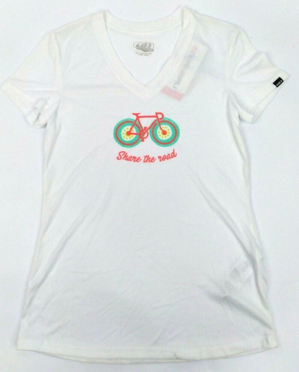 Women's Cycling T-Shirt Louis Garneau Share the Road Short Sleeve Tee White New