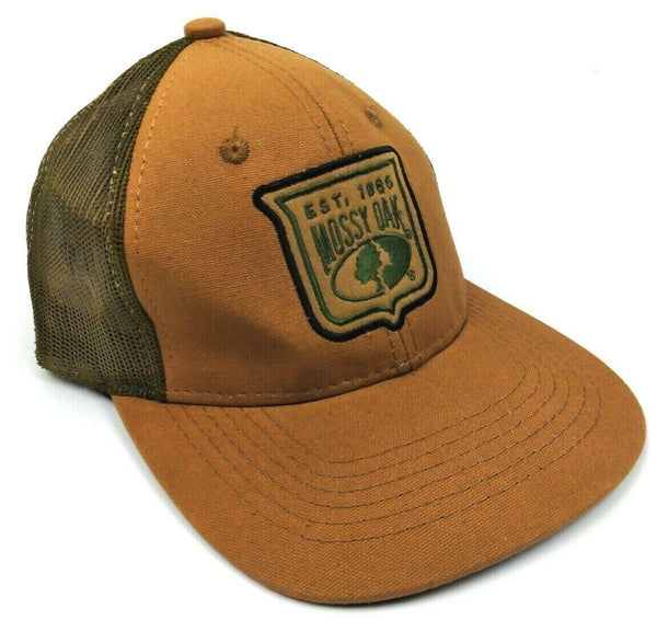 Outdoor Cap Men's Cap Mossy Oak Shield Hat Mesh Back Snap Closure Khaki One Size
