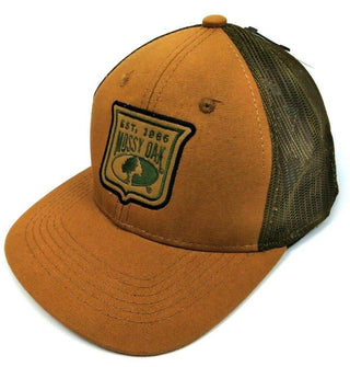 Outdoor Cap Men's Cap Mossy Oak Shield Hat Mesh Back Snap Closure Khaki One Size
