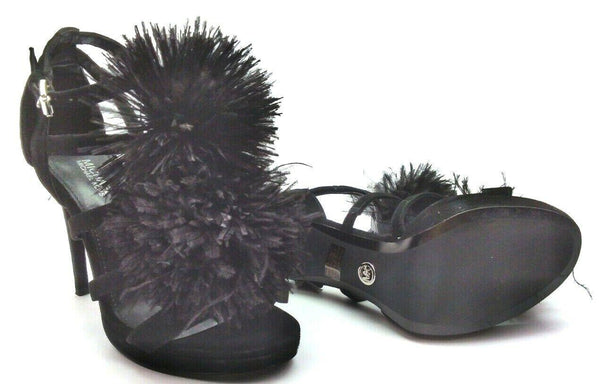 Michael Kors Kid's Fara Sandals High Heels Suede Shoes Black Suede Size 5.5M