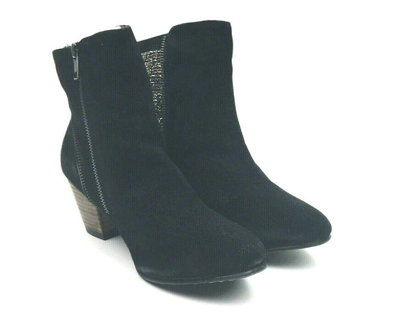 Cavalone Renata Women's Suede Beaded Ankle Boots Black Silver Size 6.5 New