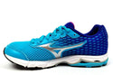 Mizuno Youth Kids Running Shoes Wave Rider 18 Blue White Maroon Size 2.5 New