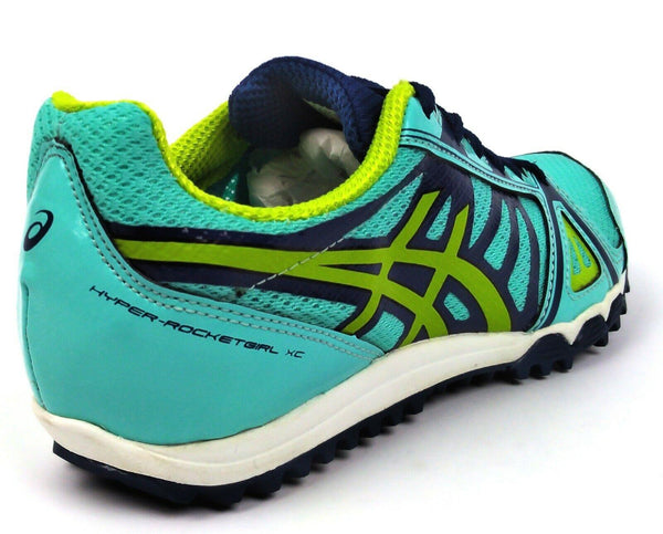 ASICS Women's Running Shoes Hyper-Rocketgirl XC Cross Country Blue Lime Poseidon