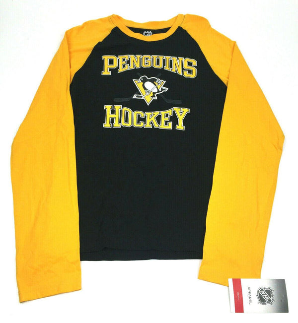 Youth Hockey Jersey NHL Pittsburgh Penguins Long-sleeved Yellow Black XL - 18/20