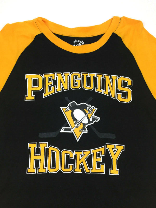 Youth Hockey Jersey NHL Pittsburgh Penguins Long-sleeved Yellow Black XL - 18/20