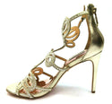 Badgley Mischka Women's Ten Dress Sandal Heels Gold Size 8.5