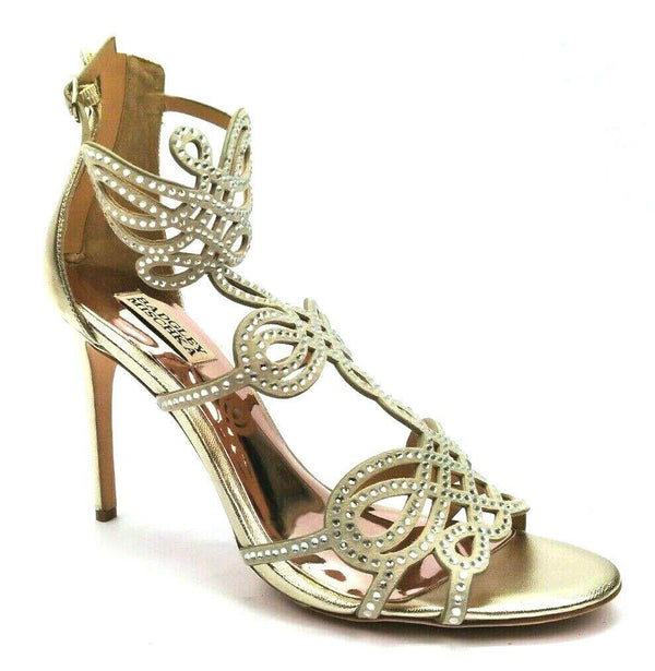 Badgley Mischka Women's Ten Dress Sandal Heels Gold Size 8.5