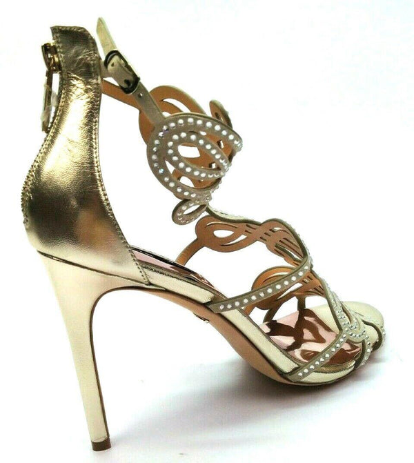 Badgley Mischka Women's Ten Dress Sandal Heels Gold Size 8.5