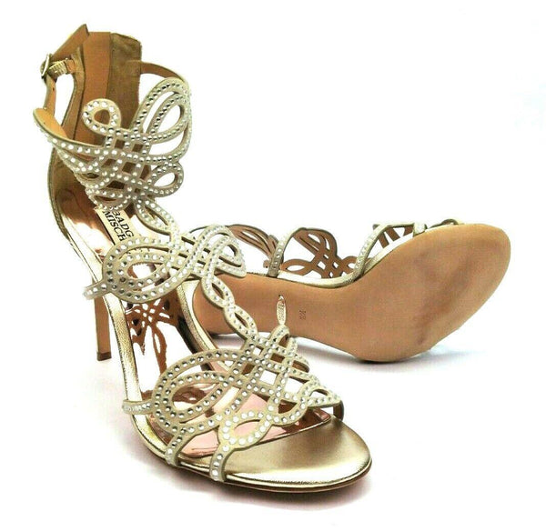 Badgley Mischka Women's Ten Dress Sandal Heels Gold Size 8.5