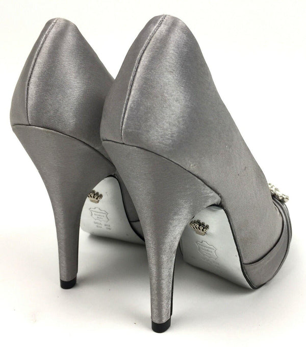 NINA Women's Rumina Stylish Open Toe Slip on Dress Pump Silver - Size 6M