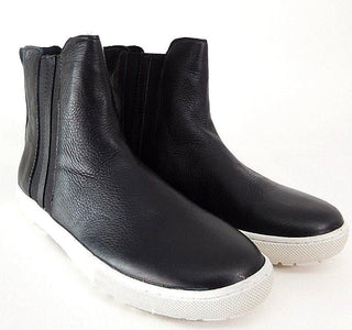 Women's Ankle Boots J Slides Charley Leather Pull On Bootie Black White Size 10M