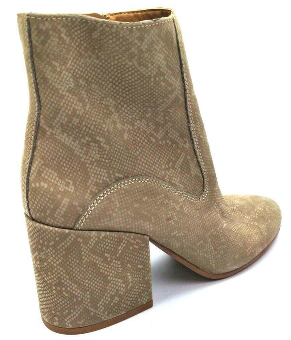 Lucky Brand Women's Boots High Ankle Rainns Block Heel Feather Grey 8.5M New
