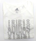 Adidas Girl's T-Shirt Graphic Short Sleeve Crew Neck Tee White Medium 10/12 New
