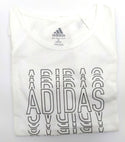 Adidas Girl's T-Shirt Graphic Short Sleeve Crew Neck Tee White Medium 10/12 New