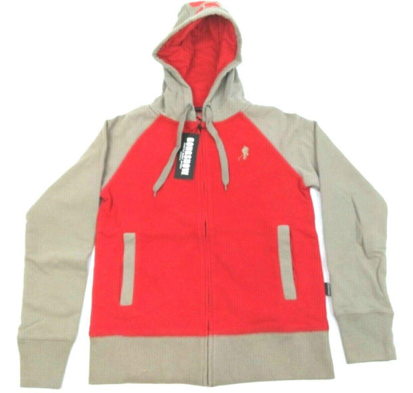 Men's Winter Hoodie Warm Full Zip Jumper Gongshow Going the Distance Red Grey