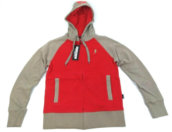 Men's Winter Hoodie Warm Full Zip Jumper Gongshow Going the Distance Red Grey