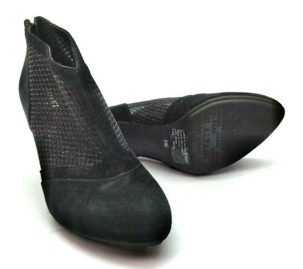 Alfani Sage Women's Closed Toe Mesh Block Wedge Zipped Sandals Black Size 8.5