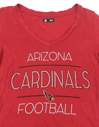 NFL Team Women's T-Shirt  Apparel Arizona V-Neck Cardinal Graphic Red Medium