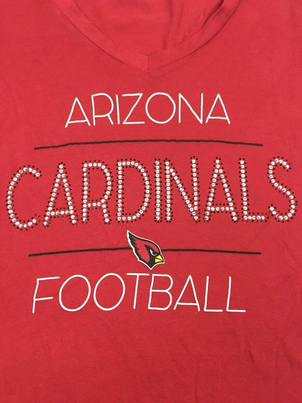 NFL Team Women's T-Shirt  Apparel Arizona V-Neck Cardinal Graphic Red Medium