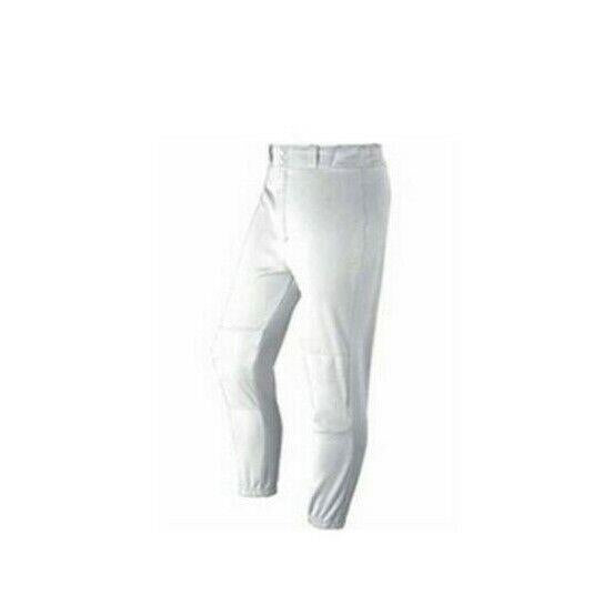Wilson Youths' Baseball Pants Poly Warp Knit zipper with 2 Snap Closure - White
