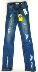 Black Daisy Juniors' Blue Billie Ripped Skinny Jeans BD Table Folded - Size 1/25