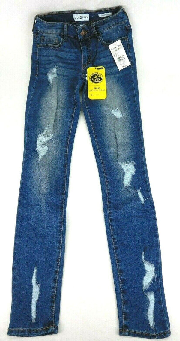 Black Daisy Juniors' Blue Billie Ripped Skinny Jeans BD Table Folded - Size 1/25