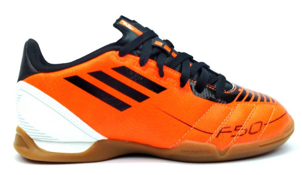 Adidas Big Kids Soccer Sneakers Lace Up F5 IN J White Orange Black New in Box